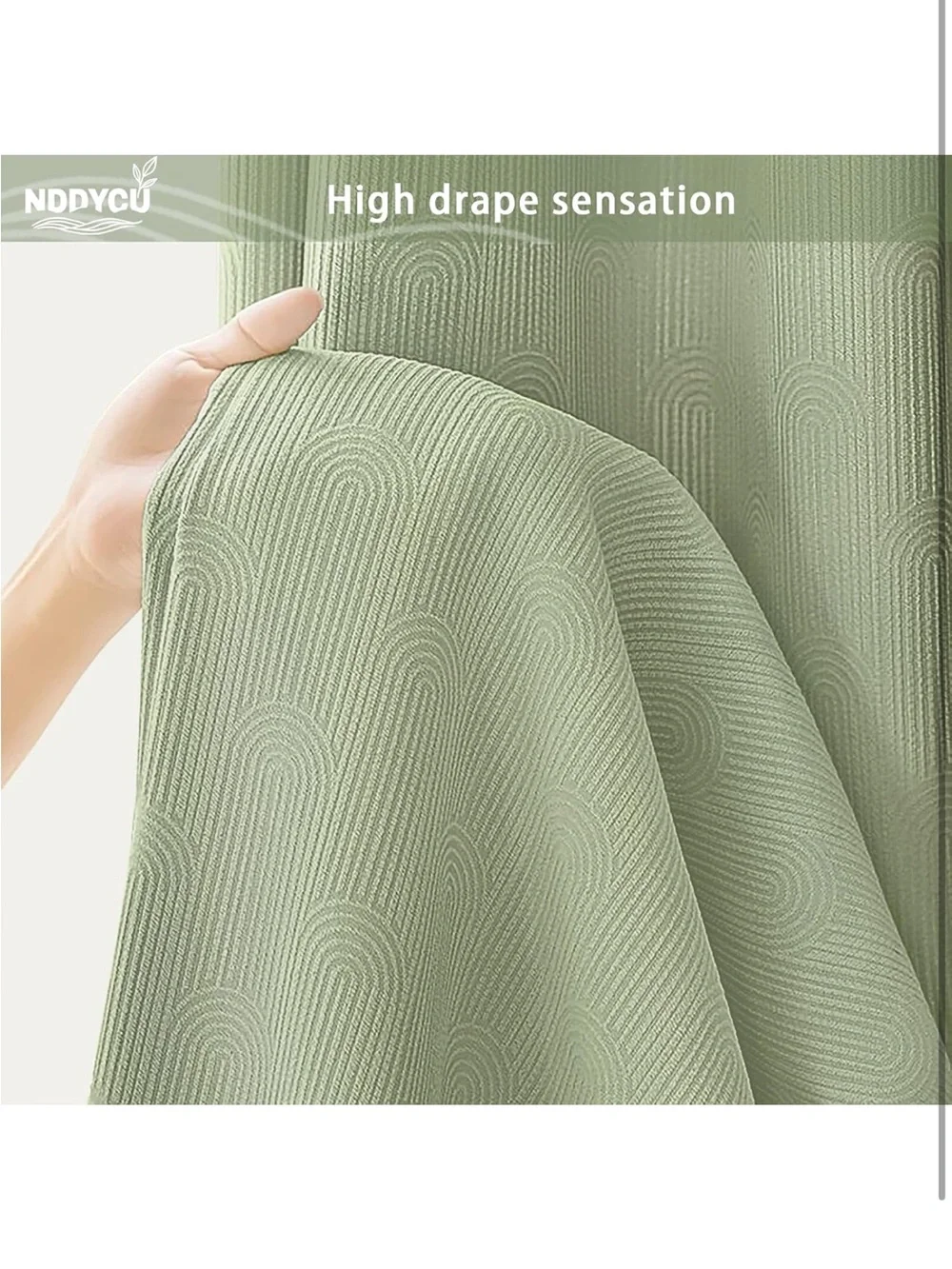 Sage Green Shower Curtain Boho Cotton Texture Minimalist Arch 72x72